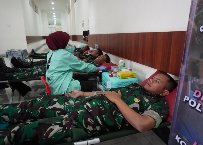 Ratusan TNI Donor Darah Sambut HUT TNI, Hari Jadi ke-24 Kota Batu dan Dies Natalis ke-37 Poltekad