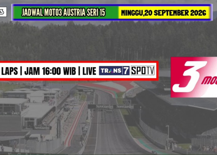 Jadwal Moto3 Austria 2026, Race Seri ke-15 Dimulai Minggu Pukul 16.00 WIB