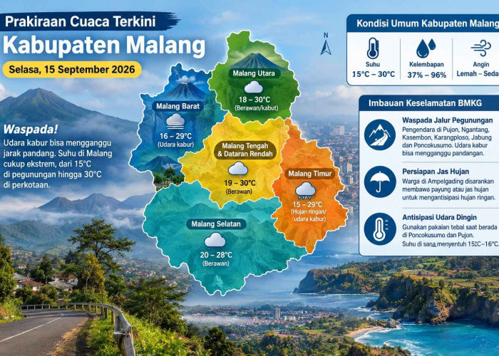 Prakiraan Cuaca Kabupaten Malang Hari Ini: Waspada Udara Kabut dan Hujan