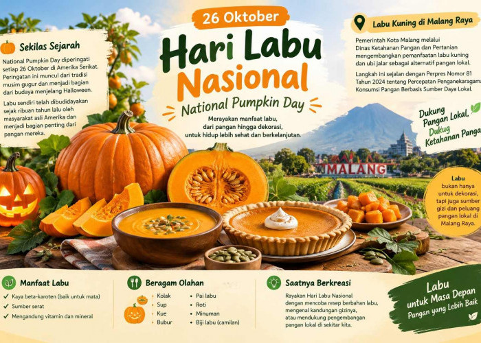 Hari Labu Nasional 26 Oktober, Labu Kuning Jadi Alternatif Pangan Lokal di Kota Malang