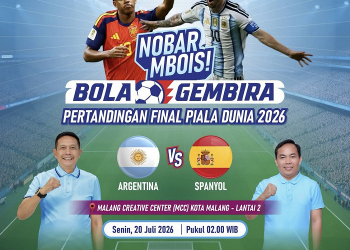Pemkot Malang Gelar Nobar Final Piala Dunia 2026 di MCC, Warga Diajak Dukung Argentina vs Spanyol