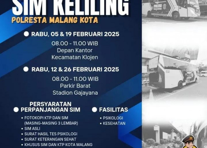 Jadwal Layanan SIM Keliling Malang Februari 2024