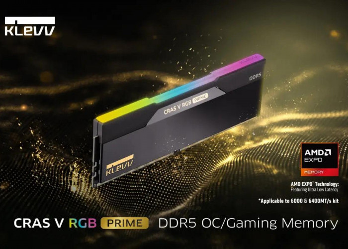 KLEVV Rilis RAM DDR5 CRAS V RGB PRIME, Kecepatan hingga 8.000 MT/s