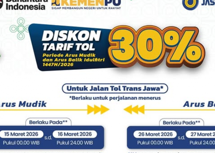 Berlaku Mulai 26-27 Maret, Ini Daftar Diskon Tarif Tol 30 Persen Arus Balik Lebaran 2026 