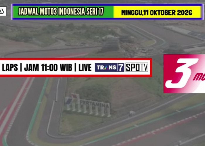 Jadwal Moto3 Mandalika 2026 Lengkap, Veda Ega Pratama Hadapi 20 Lap pada Hari Minggu