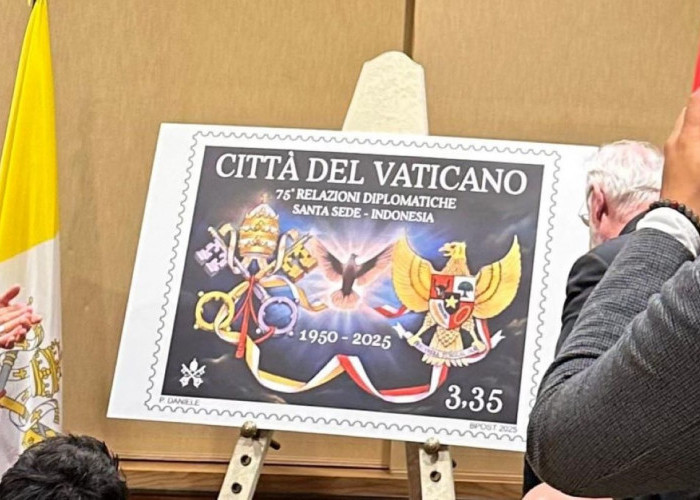  Resmi! Prangko 75 Tahun Diplomasi Indonesia-Takhta Suci Diluncurkan