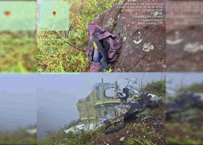 Badan Pesawat ATR PK-THT Ditemukan Hancur di Gunung Bulusaraung, SAR Fokus Rvakuasi Korban