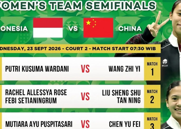Jadwal Semifinal Badminton Putri Asian Games 2026: Indonesia vs China, Perebutan Tiket Final