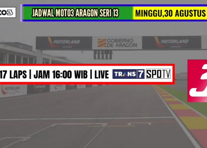 Jadwal Race Moto3 Aragon 2026, Veda Ega Pratama Balapan Minggu Sore