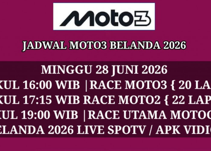 Jadwal Moto3 Belanda 2026: Veda Ega Pratama Start Ketujuh, Race Digelar Minggu Sore WIB