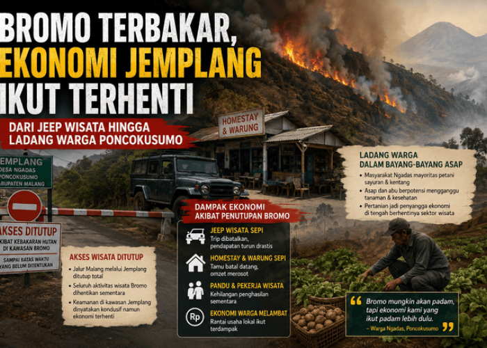 Bromo Terbakar, Ekonomi Jemplang dan Ngadas Ikut Terpukul: Saat Wisata dan Pertanian Berada di Tengah Ancaman