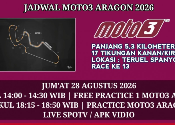 Jadwal Moto3 Aragon 2026: Veda Ega Pratama Kembali Beraksi, Catat Jam Lengkapnya