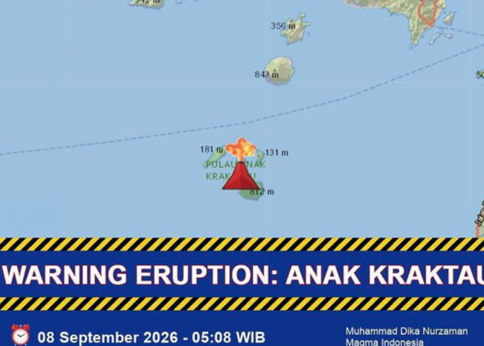 Anak Krakatau Erupsi 3 Kali Hari Ini, Abu Vulkanik Bergerak Menjauhi Indonesia