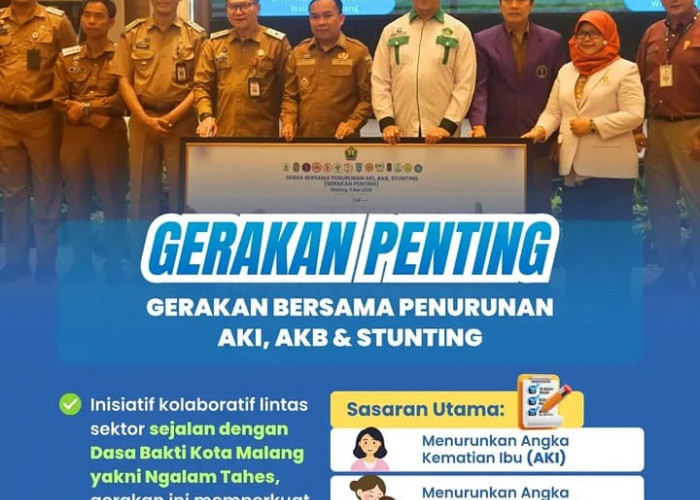 Gerakan PENTING Diluncurkan, Kota Malang Perkuat Upaya Turunkan AKI, AKB, dan Stunting
