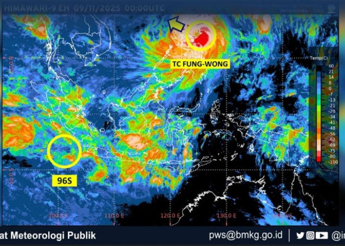 Bibit Siklon Tropis 96S dan Siklon Tropis Fung Wong Berpusar di Dekat Indonesia, Waspadai Dampaknya