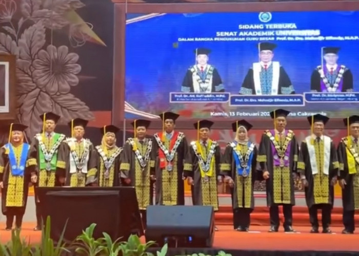 UM Kukuhkan Empat Guru Besar, Tawarkan Terobosan Riset dari Gempa, Gender, Bencana hingga 5G