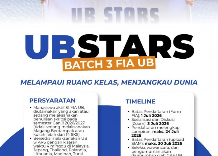 FIA UB Buka Pendaftaran UB STARS Batch 3, Mahasiswa Berkesempatan Belajar di Luar Negeri