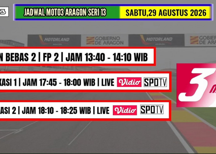Jadwal Kualifikasi Moto3 Aragon 2026, Veda Ega Pratama Siap Berebut Posisi Start Terbaik