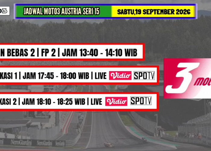 Kualifikasi Moto3 Austria 2026 Digelar Sabtu, Veda Ega Pratama Tentukan Posisi Start