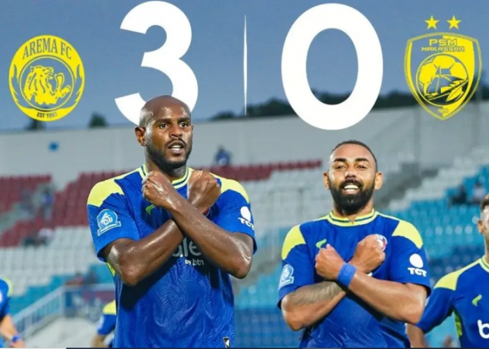 Bantai PSM 3-0, Arema Koleksi 42 Poin Tempati Posisi ke-10