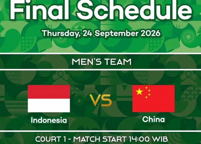 Jadwal Final Tim Badminton Putra Indonesia vs China di Asian Games 2026, Kamis 24 September