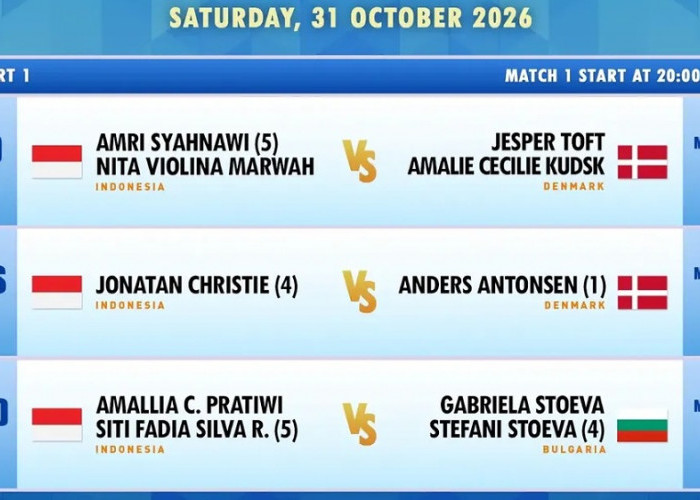 Jadwal Semifinal HYLO Open 2026: Jonatan Christie, Fadia/Tiwi dan Amri/Nita Berebut Tiket Final
