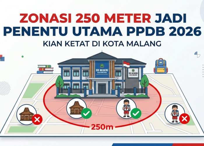 PPDB SD-SMP Kota Malang 2026 Kian Ketat, Zonasi 250 Meter Jadi Penentu Utama Lolos Sekolah