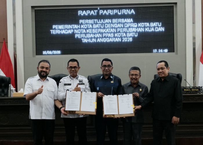 DPRD dan Pemkot Batu Sepakat Perubahan KUA-PPAS 2026, Pendapatan Turun Rp 27 Miliar, Belanja Naik Rp 4,6 Milia
