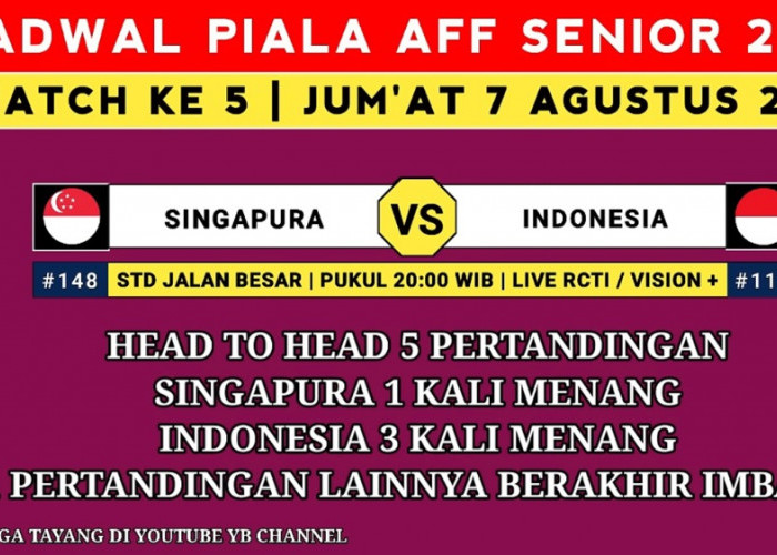 Jadwal Piala AFF 2026 Matchday Terakhir: Indonesia vs Singapura Jadi Laga Penentu Semifinal