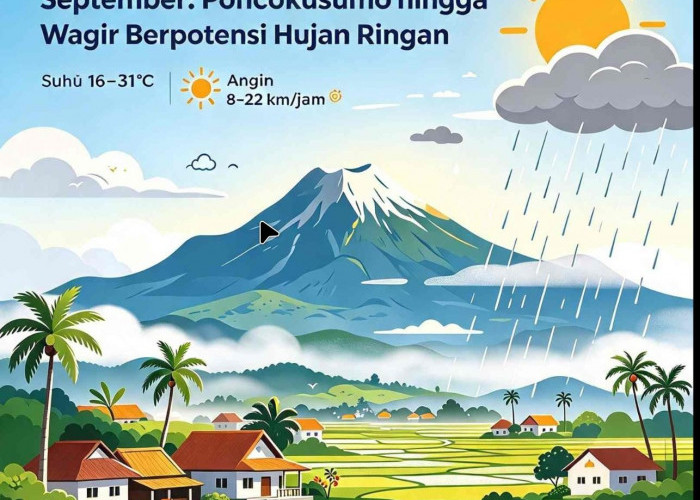 Cuaca Kabupaten Malang 30 September: Poncokusumo, Kepanjen hingga Wagir Berpotensi Hujan Ringan