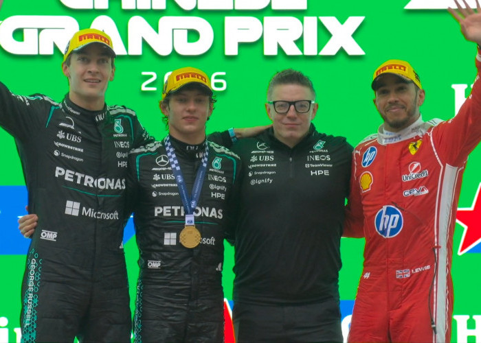 Mercedes Dominan di GP China 2026, Pembalap Mudanya, Antonelli, Menang Dramatis 
