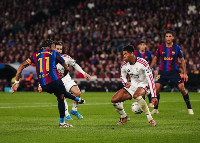 Gol Raphinha samakan kedudukan Barcelona 1-1 lawan Real Madrid dalam laga La Liga 2026/2027 jornada ke-10, Sen