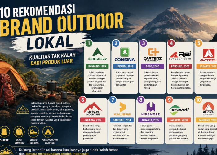 10 Rekomendasi Brand Outdoor Lokal, Kualitas Tak Kalah dari Produk Luar