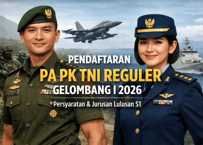 Pendaftaran PA PK TNI Reguler Gelombang I Tahun 2026: Persyaratan dan Jurusan Lulusan S1