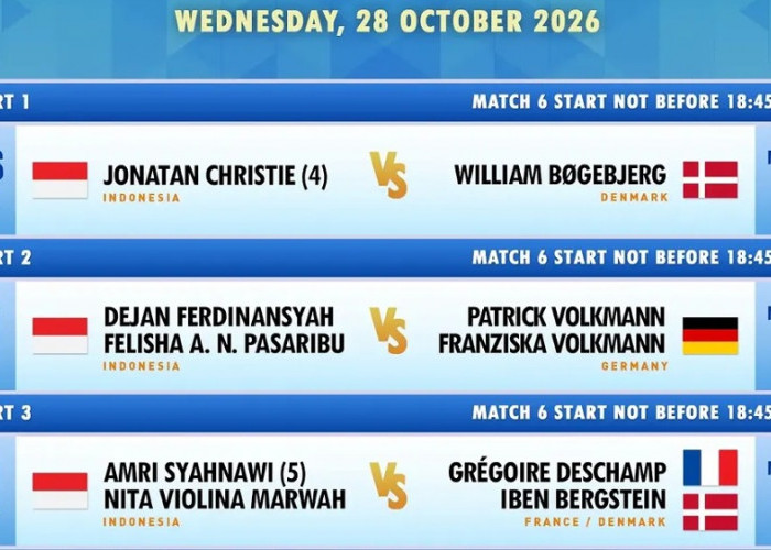 Jadwal Hylo Open 2026 Hari Kedua: Jonatan Christie Hadapi Wakil Denmark, Dejan/Felisha Siap Beraksi