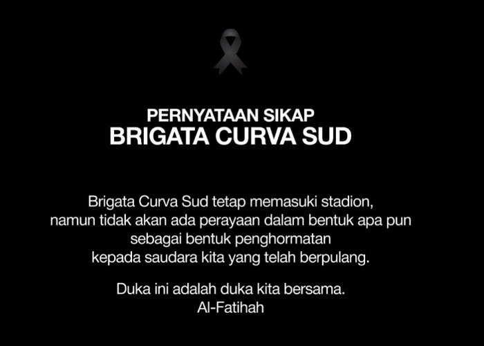 Laka Maut Suporter PSS Sleman, Brigata Curva Sud: Tetap ke Stadion Tanpa Perayaan dan Nyanyian