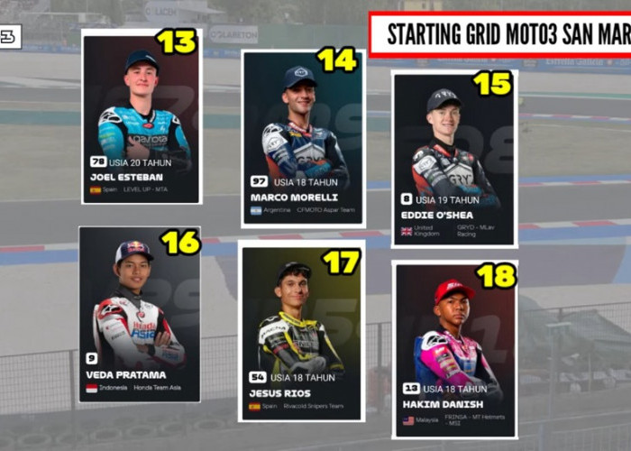 Hasil Kualifikasi Moto3 San Marino 2026, David Almansa Pole dan Veda Start P16