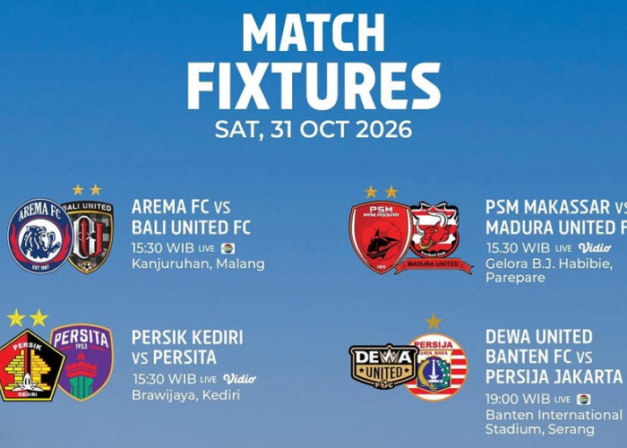 Empat Laga Panas Warnai BRI Super League Sabtu 31 Oktober, Persik dan Arema Berebut Poin Penting