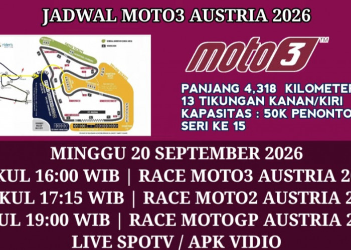Jadwal Race Moto3 Austria 2026, Veda Ega Pratama Siap Hadapi Balapan Seri ke-15