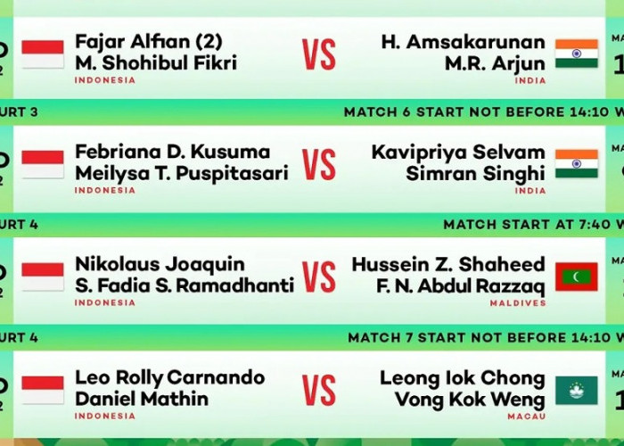 Jadwal Individu Badminton Asian Games 2026, 6 Wakil Indonesia Bertanding