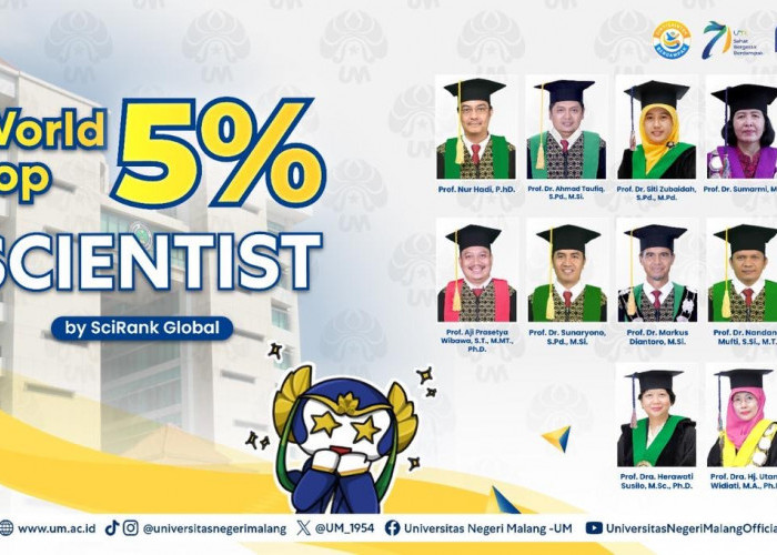 12 Dosen UM Masuk Top 5 Persen Ilmuwan Dunia versi SciRank 2026