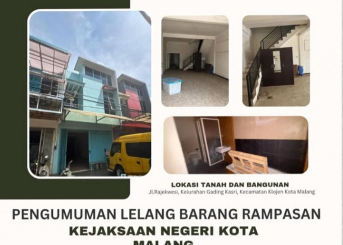 Ruko hingga Tanah di Batu Dilelang Kejari Malang, Nilai Capai Rp1,5 Miliar