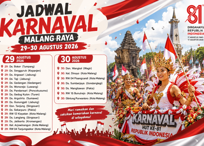 Semarak HUT ke-81 RI, 24 Wilayah di Malang Raya Gelar Karnaval 29–30 Agustus