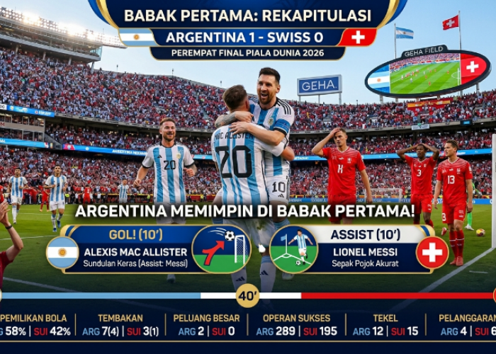 Statistik Argentina vs Swiss: Messi Cs Dominan Total, Unggul Penguasaan Bola dan Tembakan
