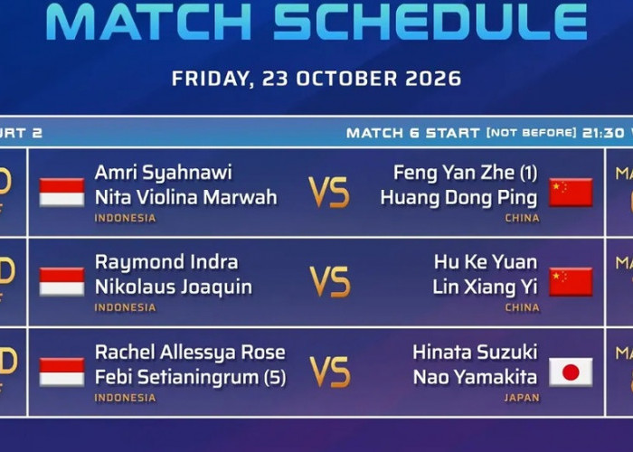 Jadwal Ganda Campuran French Open 2026: Amri/Nita Tantang Pasangan China di Perempat Final