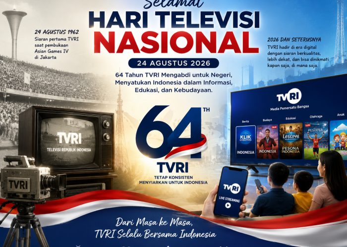 Hari Televisi Nasional 2026: 64 Tahun TVRI, dari Layar Hitam Putih hingga Era Streaming