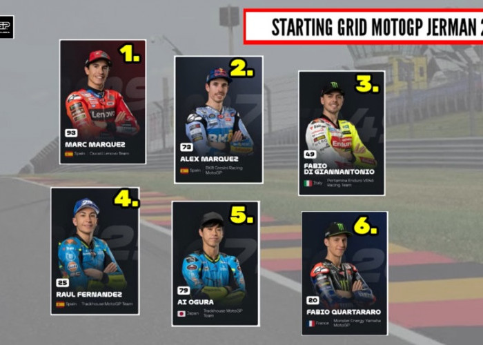 Starting Grid MotoGP Jerman 2026: Marc Marquez Terdepan, Jorge Martin dan Bagnaia Terancam Sulit Naik Podium