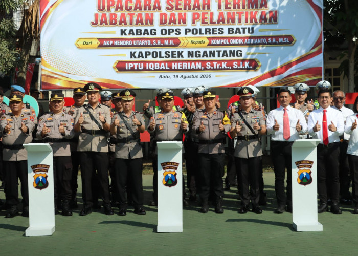 Polres Batu Lakukan Penyegaran, Kabag Ops dan Kapolsek Ngantang Berganti 