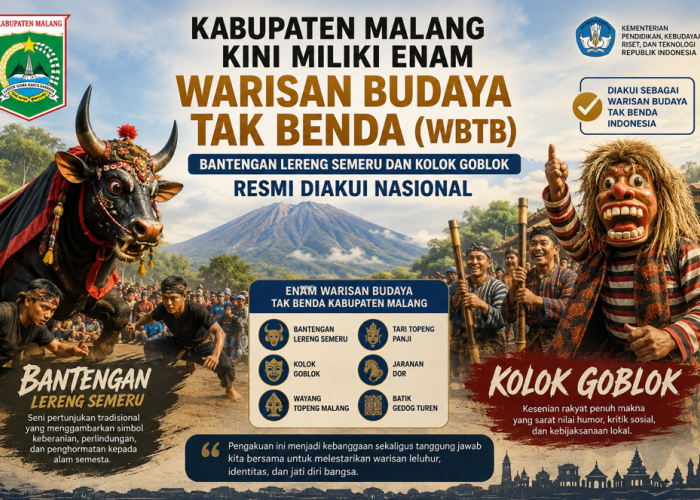 Kabupaten Malang Kini Miliki Enam WBTB, Bantengan Lereng Semeru dan Kolok Goblok Resmi Diakui Nasional