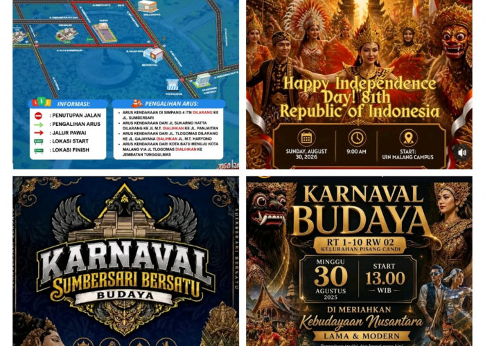 Karnaval Budaya Kota Malang 30 Agustus 2026, Cek 4 Lokasi dan Rute Pawai